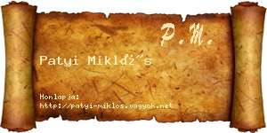 Patyi Miklós névjegykártya