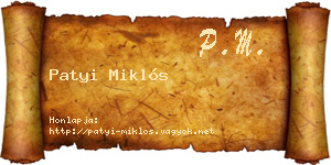 Patyi Miklós névjegykártya