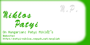 miklos patyi business card